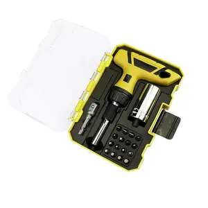 19 Pcs T-handle Torx Slotted Ratcheting Muti Screwdriver Bits Sockets Set with portable case