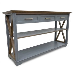 Una elegante mesa consola construida con un núcleo de madera contrachapada duradera y seca al horno, y MDF, y acabada con un laminado HPL especial. - Product Image 1