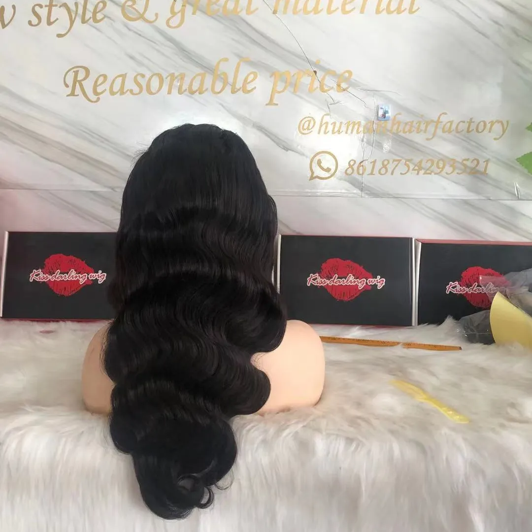 Shunxinyuan Factory Top Quality body wave 18inch 100% Remy Virgin Human Hair 360 Lace Frontal Wigs Brazilian hair