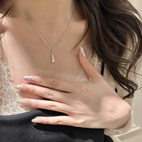 Collier en argent pur S925 avec pendentif flacon de parfum en moissanite pour femme, petit pendentif goutte d'eau, cadeau chic et sportif