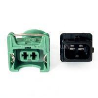 106462-1 Conector macho de 2 pines con carcasa AMP, paso de 5.00mm, Junior Power Timer, para inyector de combustible, conector de cable automotriz, negro/verde