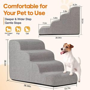 작은 개와 고양이를 위한 최고의 애완 동물 용품 접이식 거품 애완 동물 단계, 소파, 소파 및 높은 침대 등반용 휴대용 램프 계단, - Product Image 3