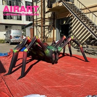 Installation d'art d'extérieur pour Halloween-Accessoires gonflables pour ballons d'araignée noire