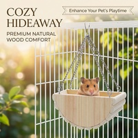 Lit suspendu en bois massif naturel pour hamster, plateforme en bois à mâcher pour cage, hamac pour hamster syrien, hamster nain, gerbille, petaugeur sucré