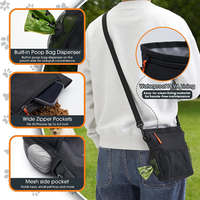 Pochette d'entraînement pour chiens en tissu Oxford imperméable avec distributeur de sacs à déjections, sangle ajustable pour la taille et l'épaule, sac de promenade pour animaux de compagnie, personnalisable OEM