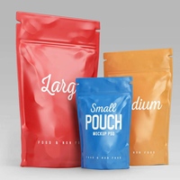 Pochette debout en PE étanche à l'humidité imprimée sur mesure pour le stockage des aliments pour bébés, du café et du thé avec fermeture éclair en plastique