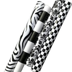 Peel & stick noir blanc motif simple pvc autocollant mural conception zèbre papier peint rouleaux pour armoire salon <span class=keywords><strong>decco</strong></span> - Product Image 1