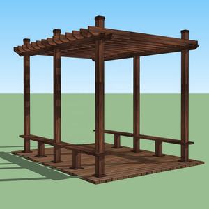 Pérgola <span class=keywords><strong>de</strong></span> plástico para uvas, enrejado <span class=keywords><strong>de</strong></span> <span class=keywords><strong>madera</strong></span>, compuesto, Pavilion XFP007 - Product Image 4