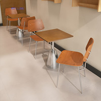 Ensemble de meubles pliables modernes, durables et écologiques en contreplaqué pour cafés et restaurants, idéal pour une utilisation en extérieur dans les hôtels, les écoles, les centres commerciaux et les zones de restauration.
