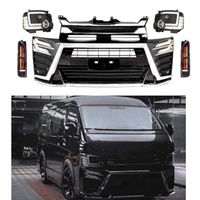 Accesorios para Automóviles YBJ, Kit de Carrocería, Parachoques Delantero y Trasero, Alerón, Facelift para Hiace 2005-2018, Faro Delantero LED, Luz Trasera, Kit de Carrocería para Hiace 200