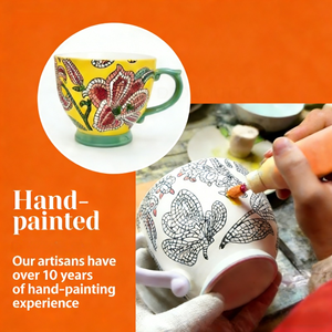 Sunflower Pattern 550ml Underglaze European Style <b>Ceramic</b> <b>Mug</b> & Yogurt Bowl with Spoon Dishwasher & Microwave Safe for Presents - Product Image 6