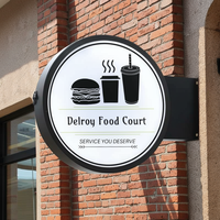 Boîte à lumière LED personnalisée, enseigne publicitaire, boîte à lumière LED en acrylique pour extérieur, boîtes à lumière rondes double face pour logo de boutique ou d'entreprise