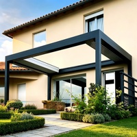 Pergola de piscine à structure en aluminium pour les 4 saisons, véranda en verre, pièce de terrasse isolée à pont thermique pour villa