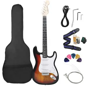 Venta directa de fábrica de alta calidad, buen precio, guitarra eléctrica Lefty, guitarra eléctrica portátil de 39 pulgadas