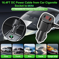Cable de Alimentación 3 en 1 para Starlink Mini, 5M, 12V-24V, Adaptador de Encendedor de Cigarrillos a Cable de Alimentación CC con Puerto USB Tipo C