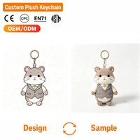 Porte-clés en peluche personnalisé en forme d'animal, jouet en coton PP doux, conception OEM ODM, cadeau de fête