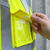 Gilet de sécurité réfléchissant haute visibilité personnalisé pour hommes, en polyester, avec poches et logo, pour la construction et la sécurité au travail