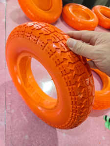 Rueda de Carretilla de Espuma de Poliuretano Sólida para el Mercado Turco, 3.50-7, <span class=keywords><strong>Neumáticos</strong></span> Sin Cámara de Poliuretano para Carretilla de Mano, Carro de Herramientas, Llanta de Acero, Rodamiento de Bolas - Product Image 2