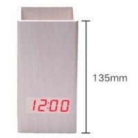 Réveil numérique électronique LED avec thermomètre et porte-stylo en cuir PVC – Design moderne et simple pour la rentrée scolaire – Fourniture en gros pour étudiants