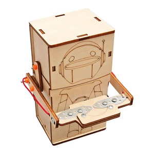 สเต็มหุ่นยนต์กระปุกออมสินของเล่นวิทยาศาสตร์สำหรับเด็กกล่องเงินไฟฟ้าของเล่นเพื่อการศึกษาสำหรับเด็กหุ่นยนต์กินเหรียญไฟฟ้าใช้พลังงานไฟฟ้าจากไม้ - Product Image 2