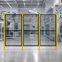Barrière de sécurité pour poste de travail de robot industriel, clôture en treillis soudé en acier pour machine
