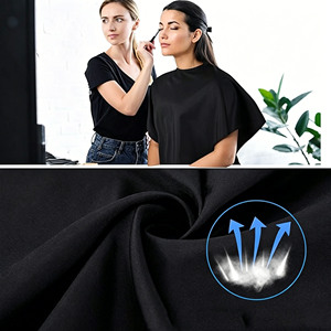 Mantella Nera/Marrone Personalizzata per Acconciature, con Collo Regolabile, per Clienti, da Donna, Grembiule Professionale per Parrucchieri, Truccatori, Bavaglino per Shampoo - Product Image 5