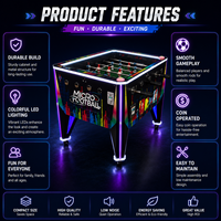 Table de Football de Table Interactif Multijoueur pour Sports d'Intérieur avec Tableau de Score LED et Monnayeur – Jeu de Divertissement Familial (Version Anglaise)