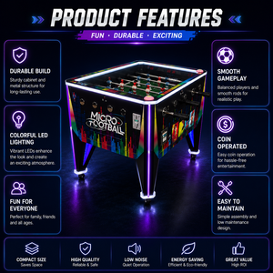 Table de baby-<span class=keywords><strong>foot</strong></span> interactive <span class=keywords><strong>multijoueur</strong></span> pour sports d'intérieur avec tableau de scores LED, jeux de divertissement familial à monnayeur - Product Image 5