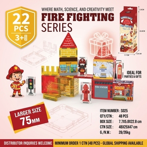 22 Piezas de Bloques Magnéticos de Plástico para Combatir Incendios |   Bloques de Construcción Educativos STEM de 7.5cm |   Certificado de Seguridad para Mayores de 4 Años de Edad, de Fábrica - Product Image 2
