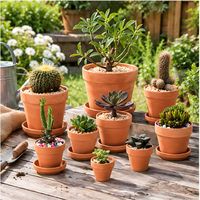 Pots à fleurs en terre cuite en gros avec soucoupes pour plantes d'intérieur et d'extérieur