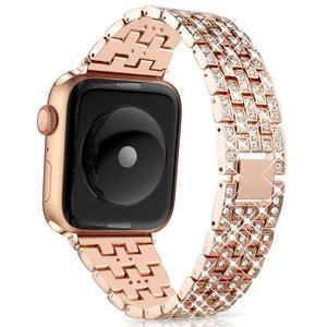 Braccialetto a catena da donna di lusso con diamanti 40mm 41mm 44mm 45mm per <span class=keywords><strong>apple</strong></span> <span class=keywords><strong>Watch</strong></span> Series 6 7 <span class=keywords><strong>8</strong></span> - Product Image 1