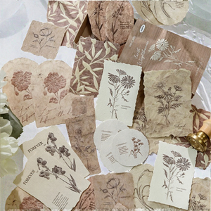 Vintage Floral Decorative Stickers Self Adhesive <b>Paper</b> Bookmarks Handmade Style DIY Holiday Decoration - Product Image 2