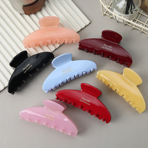 Barrette à <span class=keywords><strong>cheveux</strong></span> en acétate de haute qualité avec logo personnalisé Yuxi, couleur unie, étiquette dorée, classique, simple, pour femmes et filles, accessoires pour <span class=keywords><strong>cheveux</strong></span> - Product Image 3