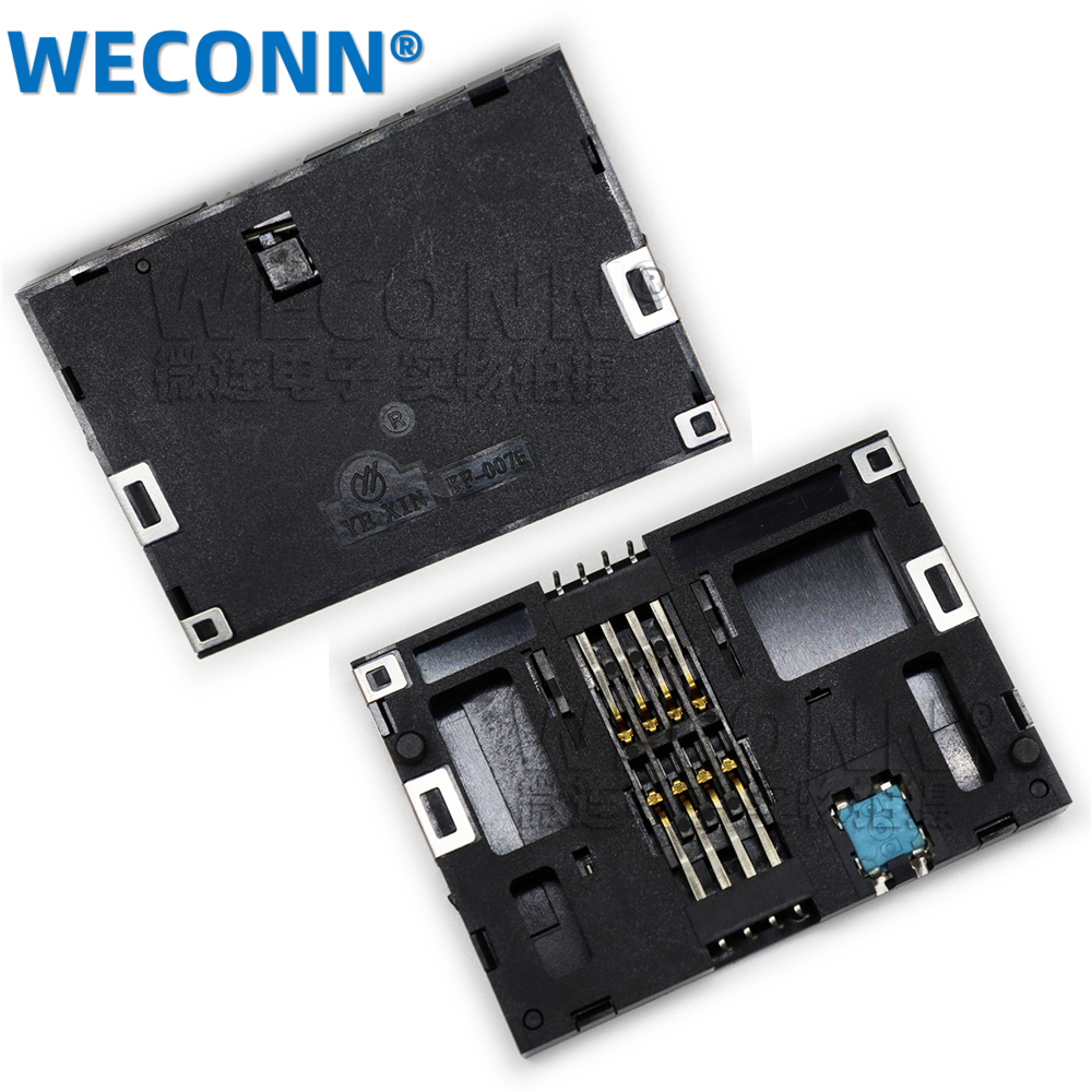 electronic supplier 8 pin pcb connector IC card socket connector DIP or SMT type smart card connector