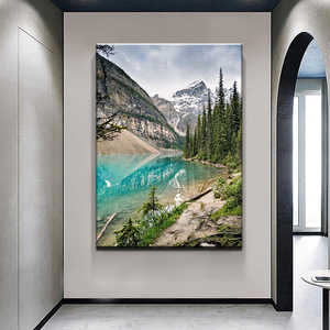 Paysage moderne mur Art impression neige <span class=keywords><strong>montagne</strong></span> <span class=keywords><strong>lac</strong></span> parc National encadré photo tendue toile papier Support peinture murale - Product Image 1