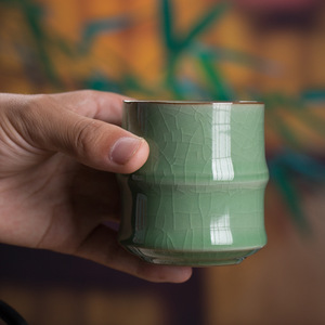 Longquan Ceying Taza de agua de cerámica <span class=keywords><strong>Celadon</strong></span> Tazas de seis colores Juego de piezas abiertas Tazas de té Kung Fu Ru Kiln Master - Product Image 2