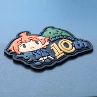 Pendentif en silicone à motif de dessin animé, patchs en PVC pour vêtements de bébé, porte-clés en caoutchouc PVC, cadeau promotionnel avec dos en tissu plat