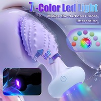 Masseur vibrant rotatif à 360 degrés pour le bien-être intime, 10 modes, télécommande sans fil, lumière LED 7 couleurs, silicone imperméable