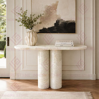 Nouvelle conception moderne, table de console en quartzite blanc cristallin pour hall d'entrée, table en marbre blanc naturel pour salon