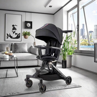 Poussette pliable 3-en-1 avec nacelle et grandes roues, design léger, autoportante, capacité de charge 20 kg, pour bébés de 0 à 3 ans - Vente en gros
