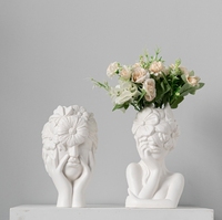 Vase en céramique de Style nordique créatif fleur insérer porte-stylo maison décoratif doux objets fille fleur tête poterie et émail