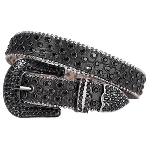Sparkle Rhinestone Kids Bling Belts Strap Western Girls And Boys Diamond Crystal Studded Leather Waist Belt
