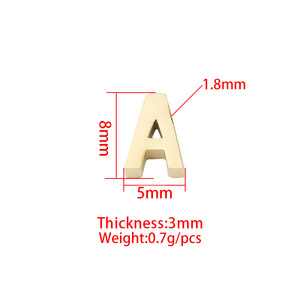8mm DIY acier Inoxydable Minuscule Alphabet Lettre Initiale pour Nom DIY bracelet charmes - Product Image 2