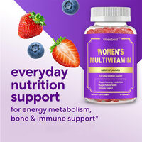 Rosebest, fabricant chinois, OEM, marque privée, HALAL, végétalien naturel, 14 nutriments essentiels, complément multivitaminé pour femmes sous forme de gommes