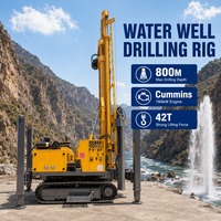 Foreuse sur chenilles diesel 194 kW pour l'exploration minière et le forage de puits d'eau, profondeur 800 m, pour roche