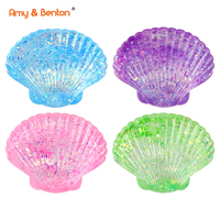 Squishies en forme de coquillages à paillettes, lots en vrac pour cadeaux de fête, jouets anti-stress à presser pour soulager l'anxiété