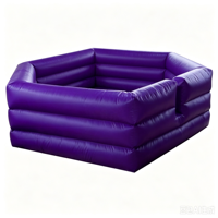 Aire de jeu gonflable hexagonale violette pour balle géante, avec kit de réparation gratuit, pour l'entraînement sportif de Dodgeball