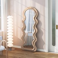 Boucle Welliger Bodenspiegel in Voller Länge mit Gepolstertem Wellenrahmen für Schlafzimmer, Ankleidezimmer, Wohnzimmer, Eingangsbereich, Heimdekoration Großhandel