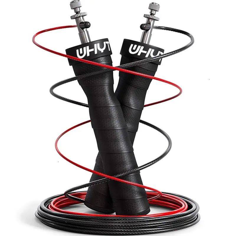 Logo personalizzato esercizio manico in corda per saltare la velocità in PVC con accessori Set di corde per saltare la corda principale e di ricambio