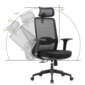 Sedia da Ufficio con Meccanismo di Regolazione, Supporto Ortopedico, Reclinabile, in Rete, Sedia Direzionale per Computer con Materiale in Tessuto - Product Image 2